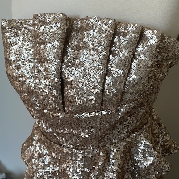 HOUSE OF HARLOW 1960 x REVOLVE metallic sequin rose gold dress size small - Picture 4 of 10